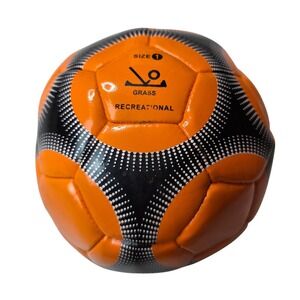 MinnARK Sports Size 1 Mini Soccer Ball‎ Orange Black Recreational Grass Ball